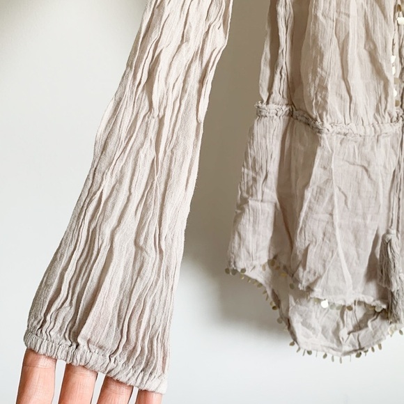 LoveShackFancy Beige Metal Trim Romper - Picture 5 of 7